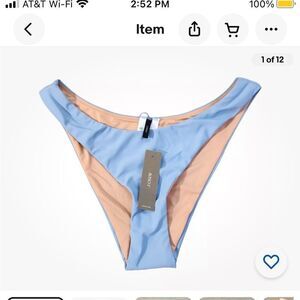 J Crew Curved Waist Cheeky Bikini Bottom Blue - S